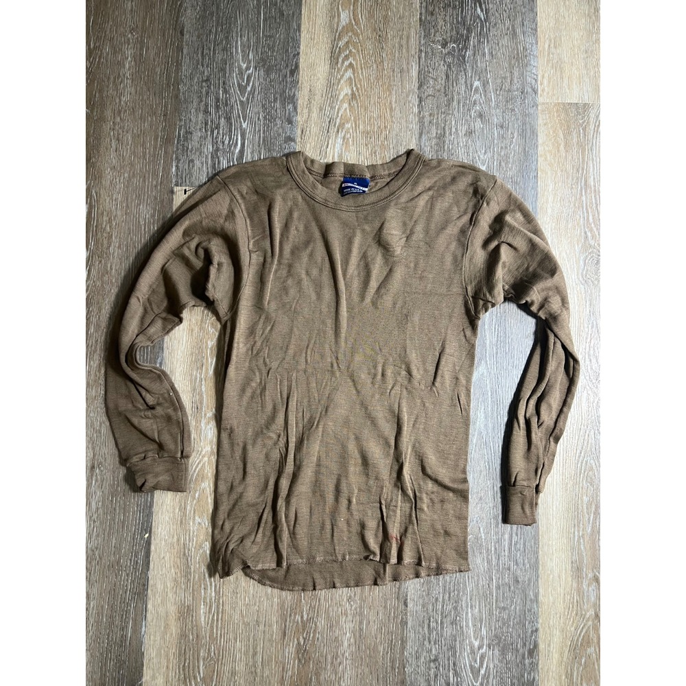 Vintage Medalist Thermal Long Sleeve Shirt XL Brown Made in USA Base Layer